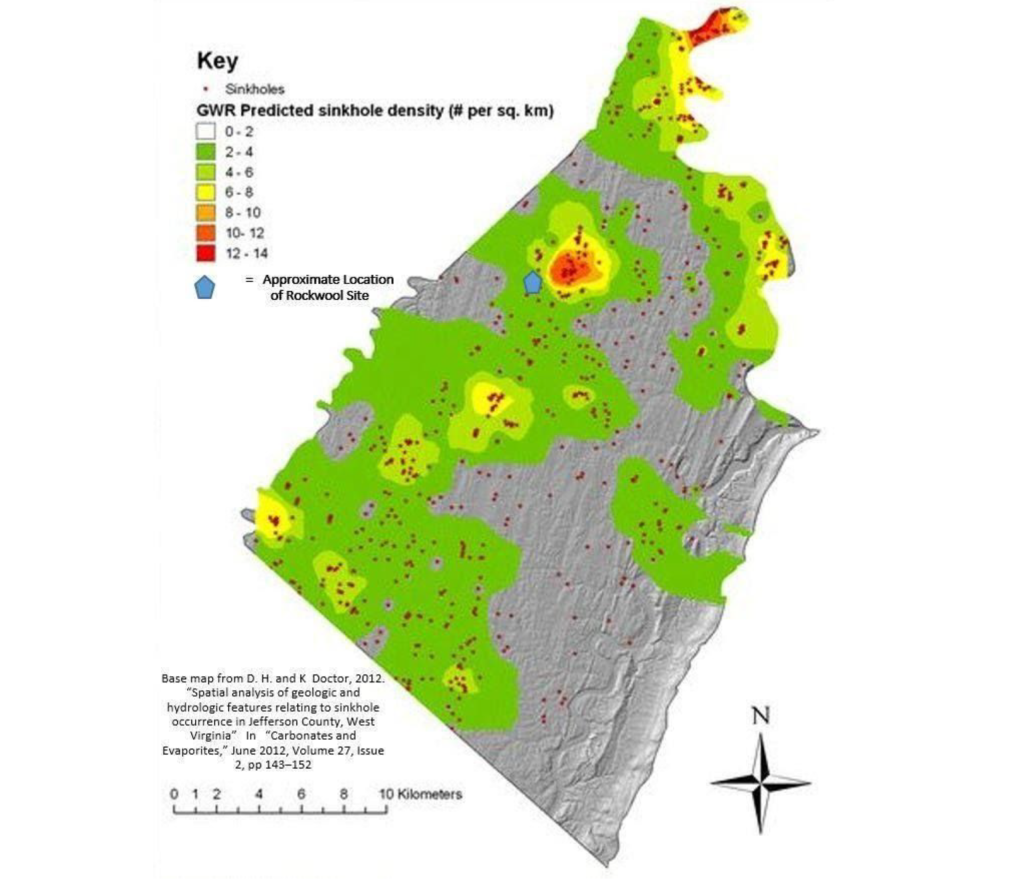 Sinkhole vulnerability map